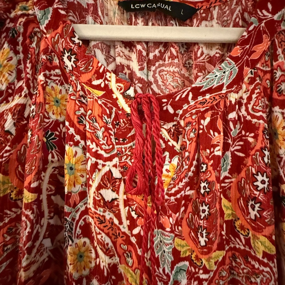 Paisley Red Maxi Dress - Picture 4 of 9